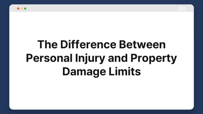 the difference between personal injury and property damage limits